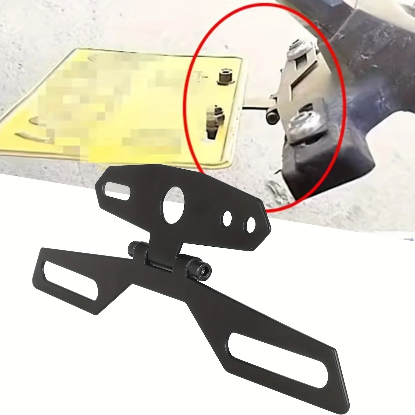 

License Plate Bracket Adjustable Taillight Mount Support Folding Number Plate Frame Holder Mount Universal Motorbike Accessories