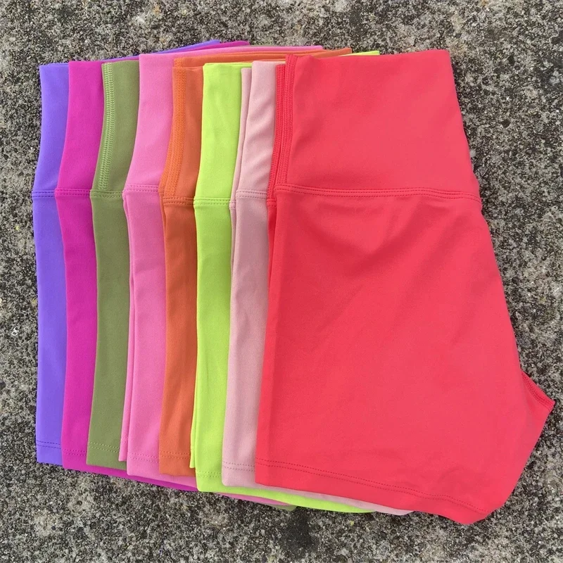 

Sexy Solid Color Women Fitness Sport Short High Waist Athletic Yoga Short Leg Cycling Comprehensive Training Jogging Squat Proof