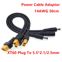 XT60 Plug Male Female to DC 5.5*2.1mm 5.5*2.5mm Connector Battery Adapter Cable 5521 5525 Wire for RC Battery Charge Connector