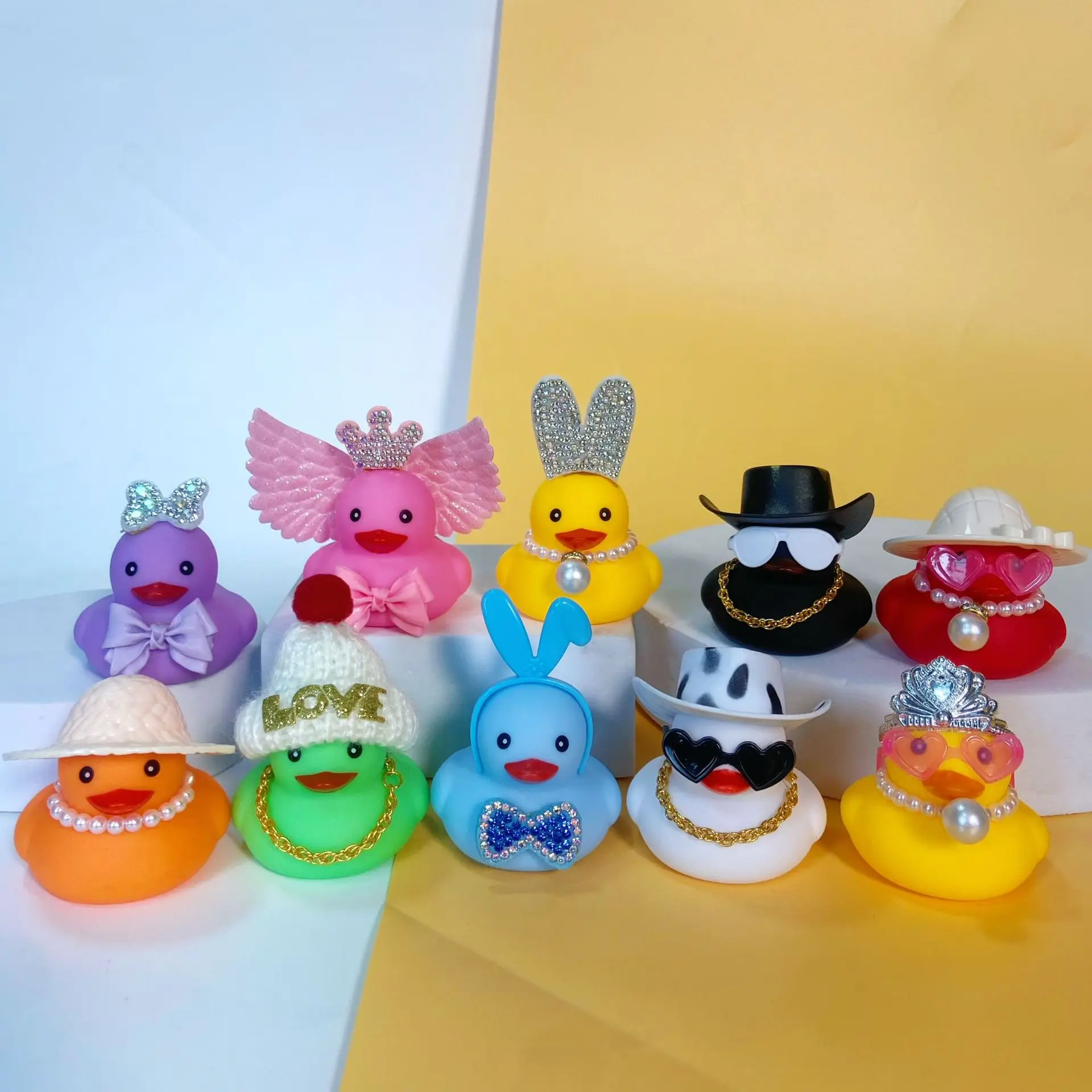 

10pcs Dolls Accessories Mini Rubber Duck Accessories Bulk Mini Hat Headwear for mini rubber duck doll duck Accessories