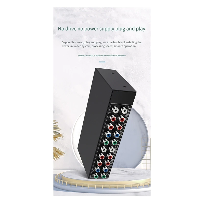 4X1 Component Video Signal Switcher Ypbpr Ycbcr Audio DSW41 Divider Panel Button Manual Switch CVBS 720P Metal Shell