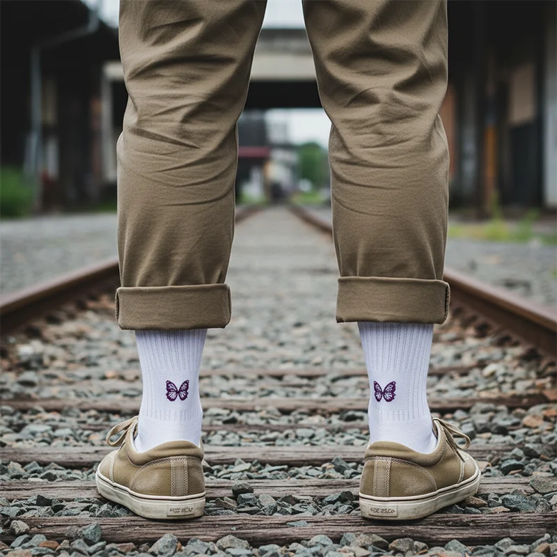 Chaussettes de travail en coton pour hommes, chaussettes longues rembourrées et respirantes, chaussettes décontractées pour hommes, chaussettes de cyclisme