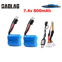 7.4v 800mAh 18350 battery for H100 H102 H106 Li-ion Battery and USB Charger for JJRC S1 S2 S3 S4 S5 High Speed RC boat