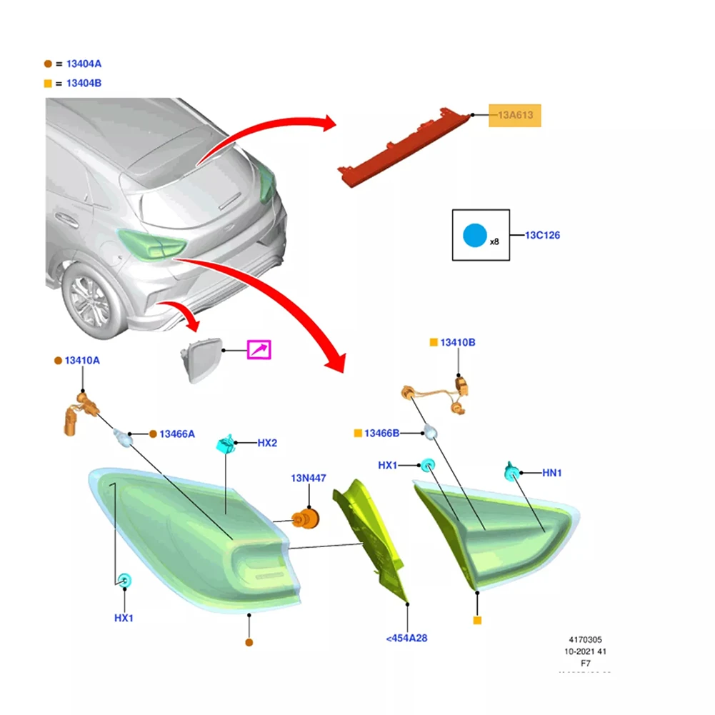 

High Level Brake Stop Light Rear High Brake Light For Ford For Fiesta For Focus 2017 2122848 H1BB-13A613-AC