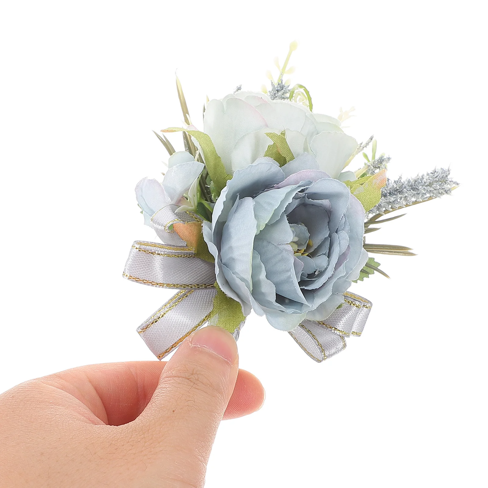 Элегантный корсаж из искусственной розы, реалистичная свадебная бутоньерка с цветочным принтом, свадебная подружка невесты, украшение для жениха, выпускной корсаж