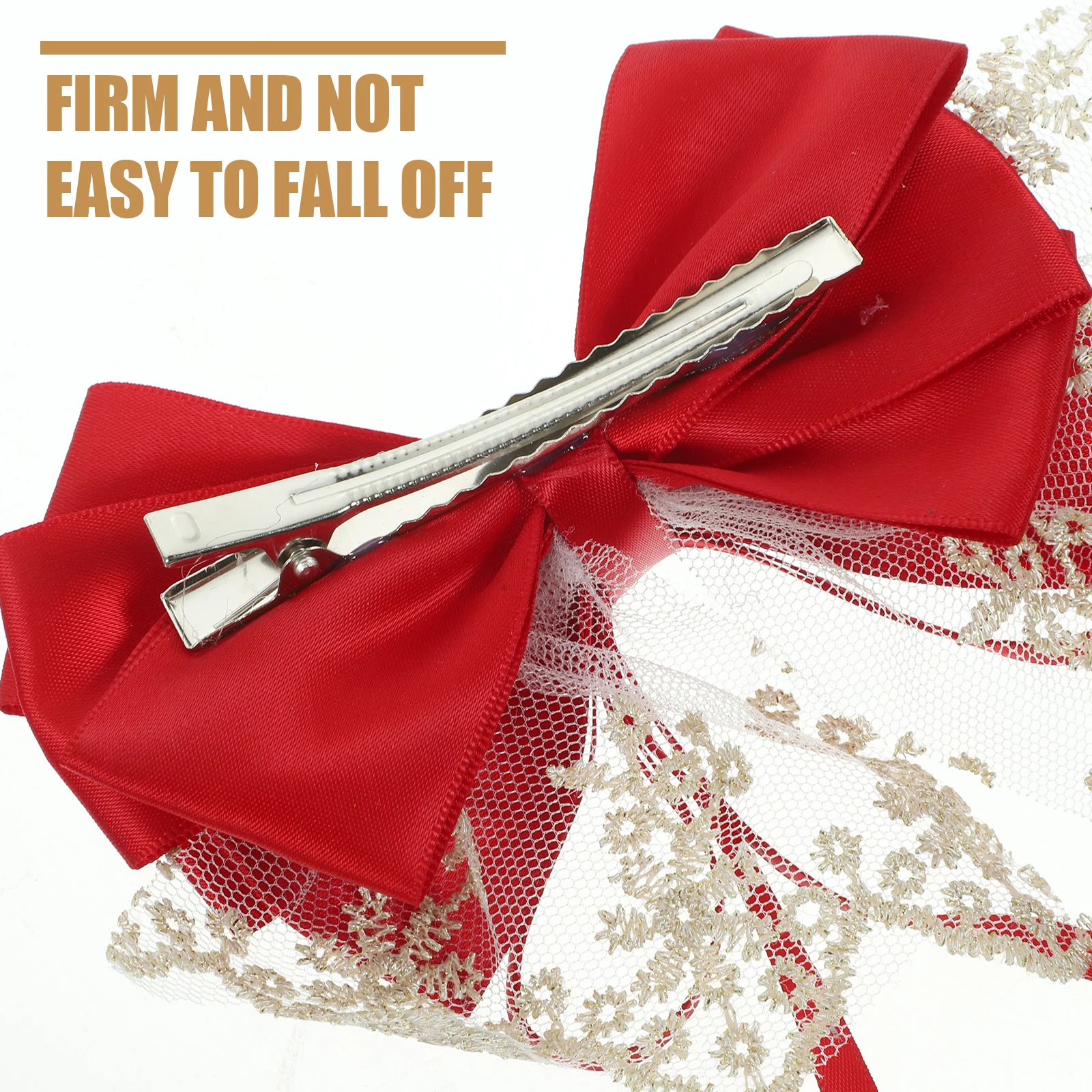 

Bow Hair Clips for Women Cute Lace Hair Clip Decorative Clip Sturdy Secure Hold for Birthday Ceremony Everyday Styling