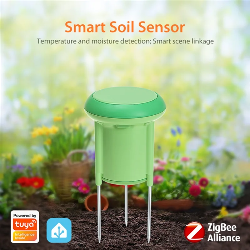 M16K-Tuya Zigbee Wireless Soil Tester Temperature And Humidity Meter IP66 Waterproof Garden Automation Irrigation Detector