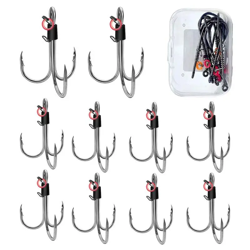 

Shrimp Hooks 10 Pieces Steel Three Fishing Hooks Fish Accessories For River Shallow Trout Bass Trolling Sea Jigging Freshwater
