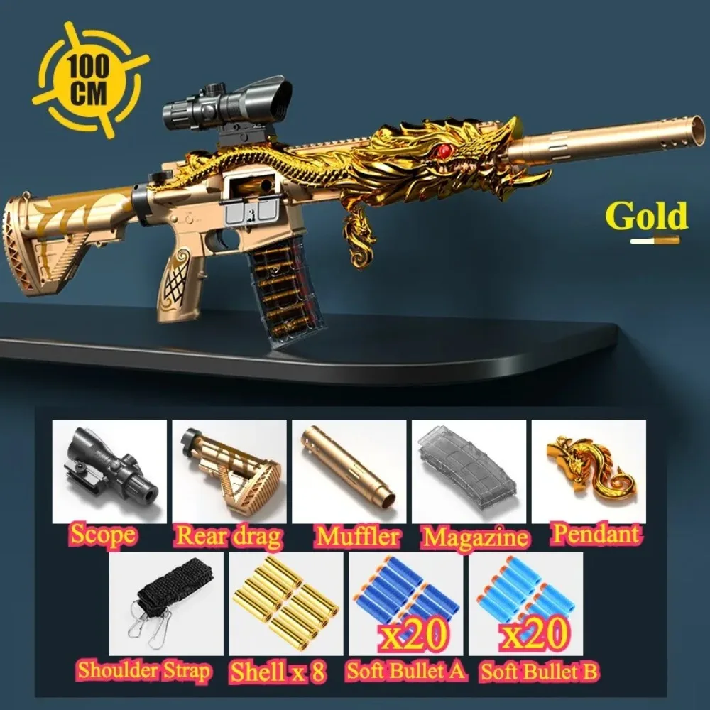 ปืนของเล่น M416 ยิงกระสุนนิ่ม แบบใส่กระสุนเอง รุ่นปืนไรเฟิลจู่โจม เหมาะสำหรับเล่นเกมยิงปืนกลางแจ้ง ของขวัญคริสต์มาสสำหรับเด็กผู้ชายและผู้ใหญ่