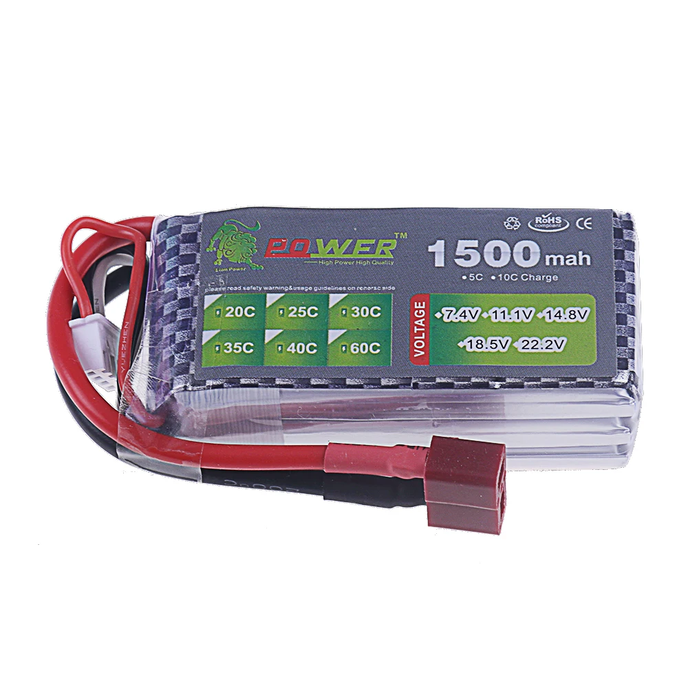 11.1V LiPo pil 3S 1500mah 1800mAh 2200mah 2700mAh 3300mAh 5200mAh 7200mAh Deans T konektörü XT60 RC araba FPV yarış Drone için