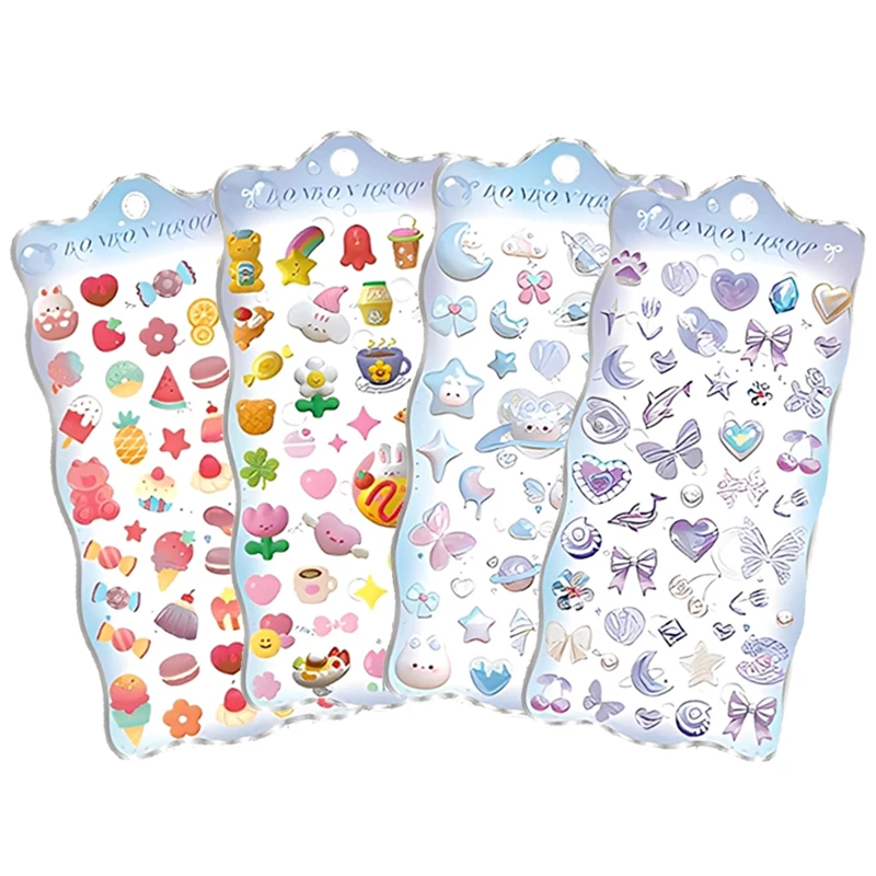 Pegatinas de papelería para diario 3D, pegatina para álbum de recortes, decoración para diario, decoración divertida y dulce, helado, mascotas, gota TMZ