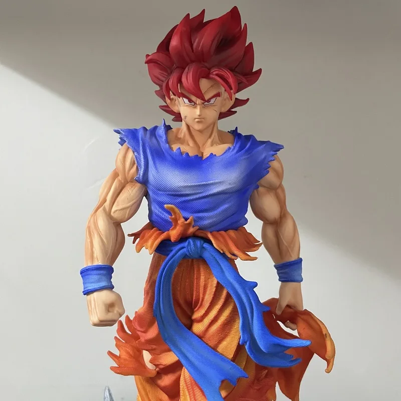 

Dragon Ball Z Son Goku Action Figure with Replaceable Head And LED Base Super Saiyan Goku GK Statue Collection Model Toy Gift