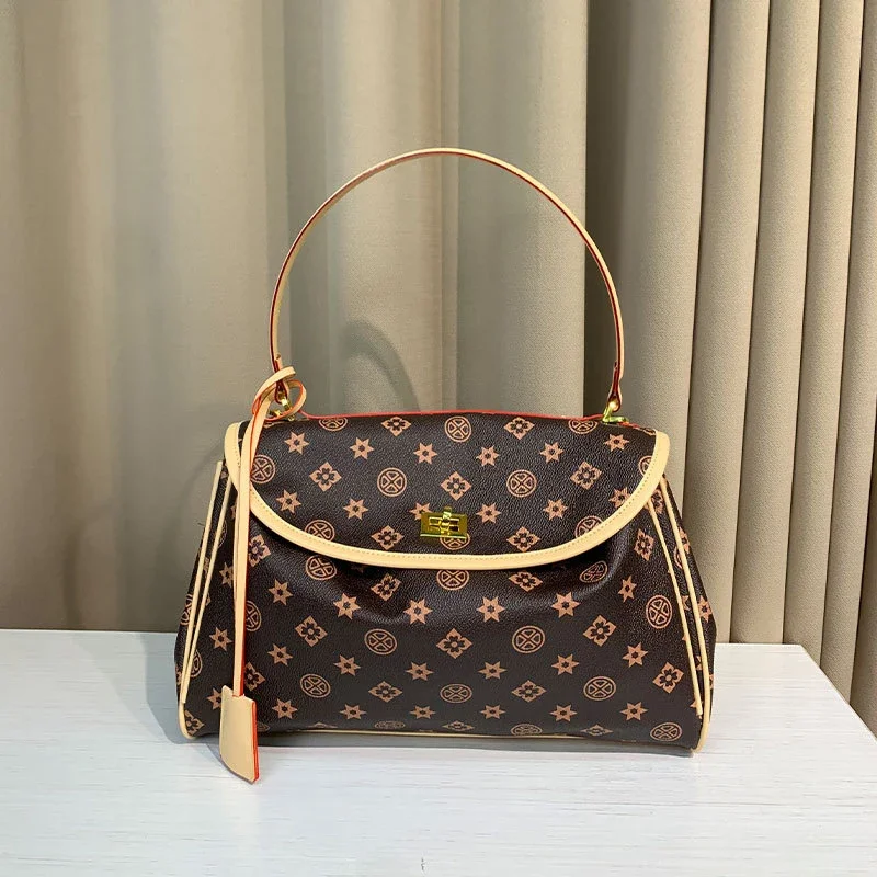 العلامة التجارية الدوبامين اللون حمل حقيبة خفيفة فاخرة عالية الجودة سعة كبيرة حقيبة كتف حقيبة يد أنيقة حقيبة نسائية متعددة الاستخدامات #2