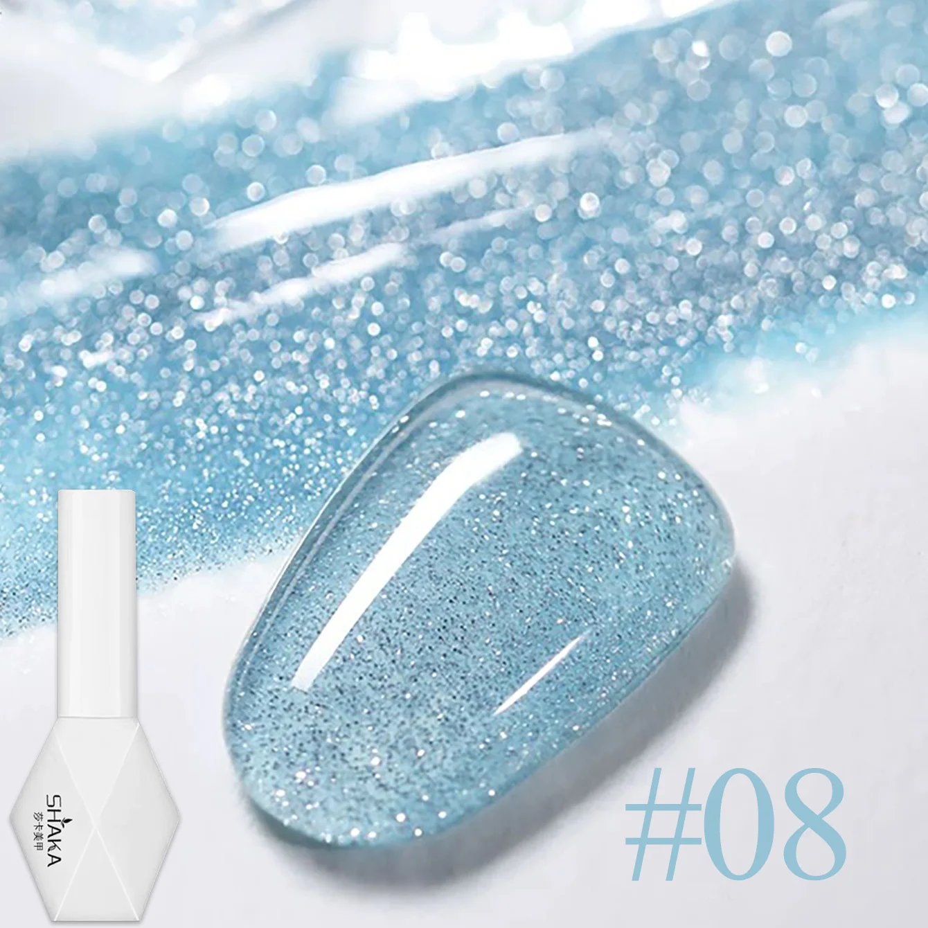 WS روك السكر سحق الماس هلام مسمار البولندية الوردي بريق طلاء الأظافر مبيعا الأظافر الوردية لامعة هلام ورنيش لفن الأظافر #4