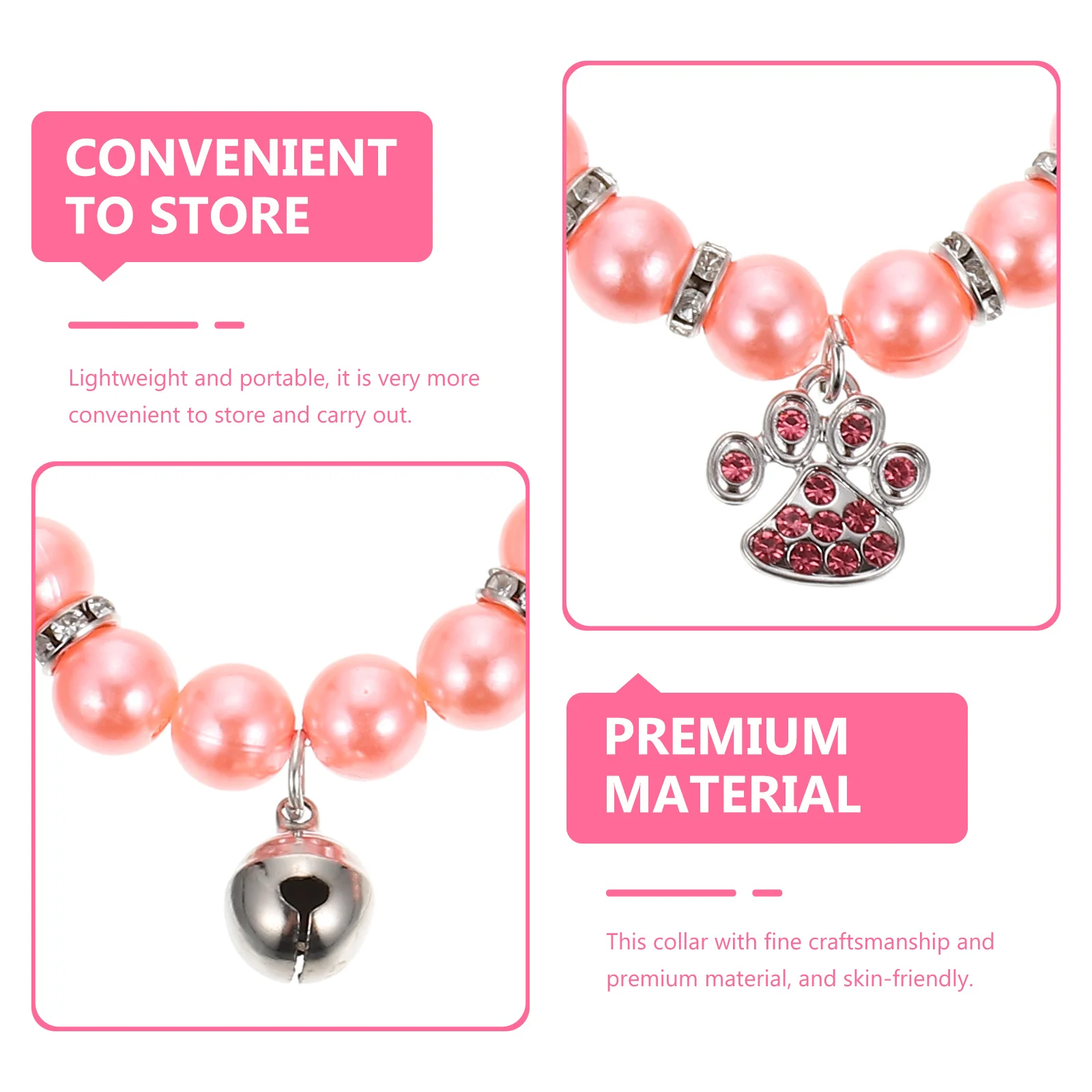 

2Pcs Kitten Adjustable Pearl Necklace Pet Collar Fancy Cat Collars for Girl Cats Decorative Neck Ornament Fancy Cat Collar