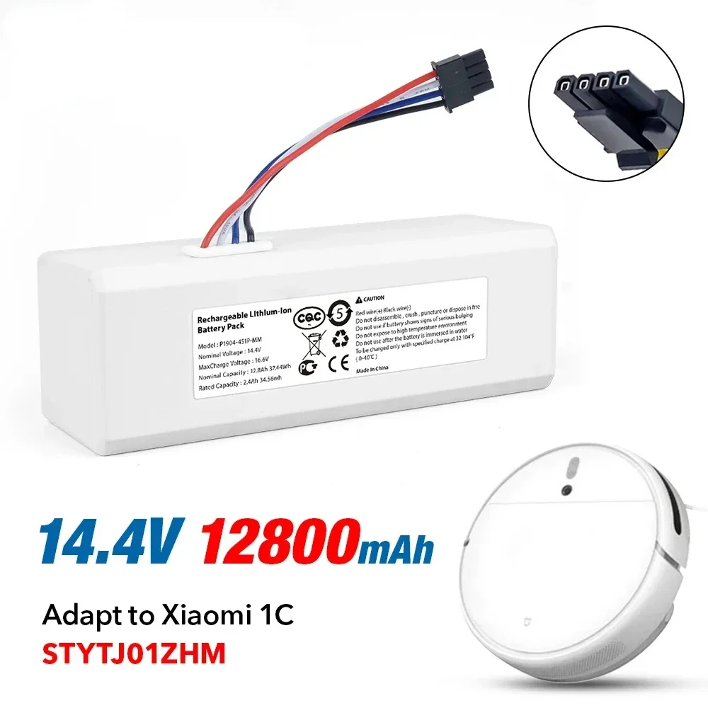 

14.4V 12800mAh Battery pack P1904 - 4S1P -MM - Original Part for Xiaomi MiJia 1C STYTJ01ZHM Mi Robot Vacuum Cleaner Accessories.