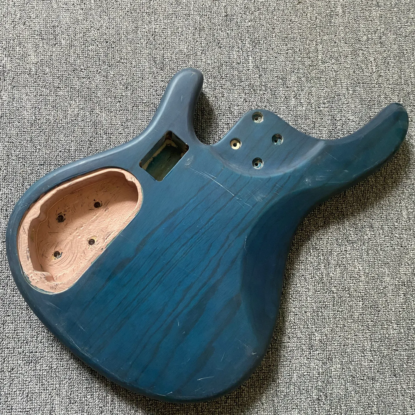 LB609 Jazz Bass Semi Finishing 4 String Active Pickups Bass Guitar Body in Solid ASH Wood DIY Replace USE - view 6