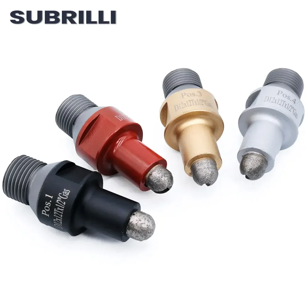 SUBRILLI Diamond Finger Bit For CNC 1/2gas 12mm Diameter Diamond Abrasive Grinding Block For Granite Marble Slab Countertops