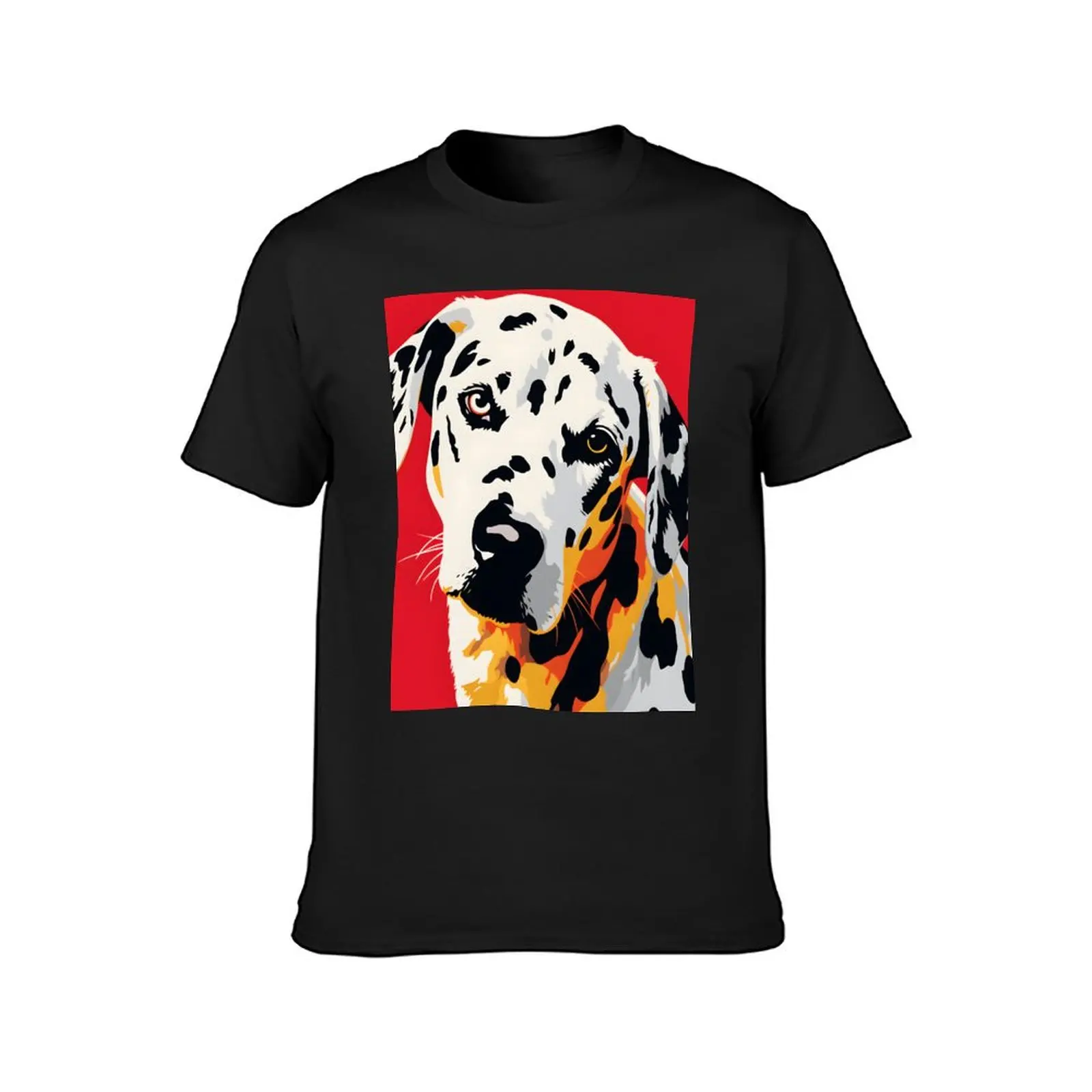 Dalmatian dog portrait colorful art set T-Shirt graphics funnys new edition summer top Short sleeve tee men