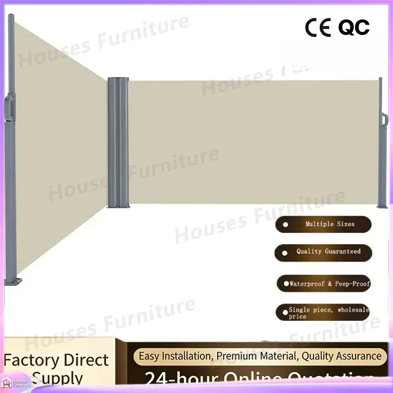 160x300cm Aluminum HDPE Garden Privacy Screen Anti Infrared Sun Wind Protection Easy Assemble Side Pull Shade Fence Panel