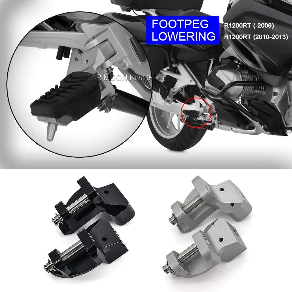 Driver Ride Footrest Lowering Footpeg Kit For BMW R1200RT r1200 rt R 1200 RT 1200RT 2008 2010 2013 Motorcycle Front Foot Pegs