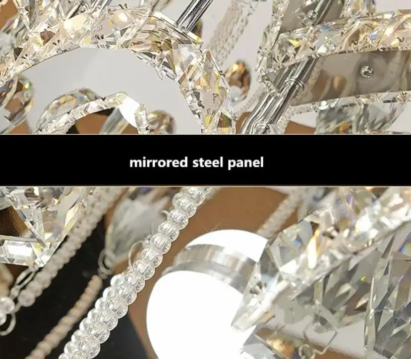 

Modern Remote Control Dimmable Lustre K9 Cristal Stainless Chrome Led Ceiling Chandelier Luxury Foyer Light