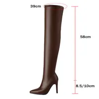 SGESVIER Elastic Women's Over the Knee High Boots Sexy Long Thigh High Boot Ladies Winter Shoes Black Gold Heeled Party Shoes - Image 4