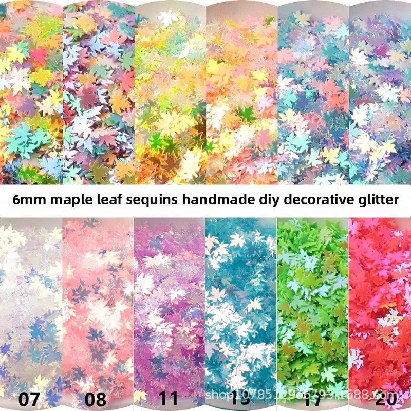 1600Pcs 6mm Maple Leaf Gold Symphony Sequins,Handmade DIY Epoxy Crystal Mud Mobile Phone Case Flowing Hemp Filled Glitter
