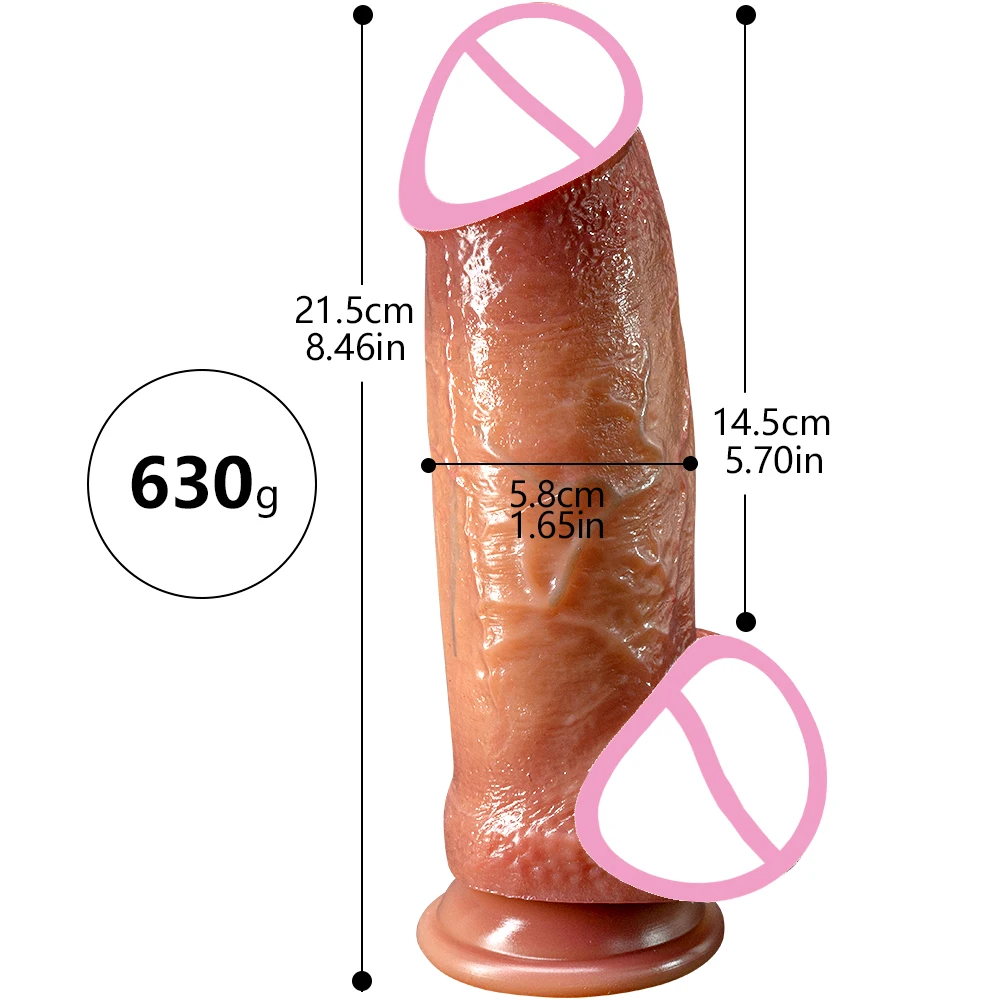 Oversiz Huge Penis Skin Feeling Dildo Realistic Penis Sex Female Masturbator Double-layer Silicone Suction Cup Dildos for Women