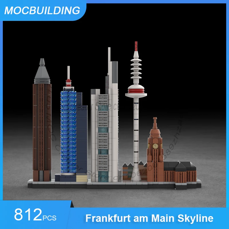 MOC اللبنات فرانكفورت am الأفق الرئيسي العمارة عرض لتقوم بها بنفسك تجميع الطوب مدينة نموذج جمع اللعب الهدايا 812 قطعة #3