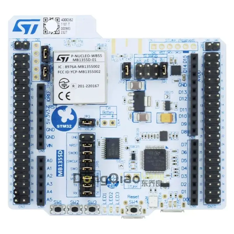 Original spot P-NUCLEO-WB55 USB dongle and Nucleo-64 with STM32WB55 MCU