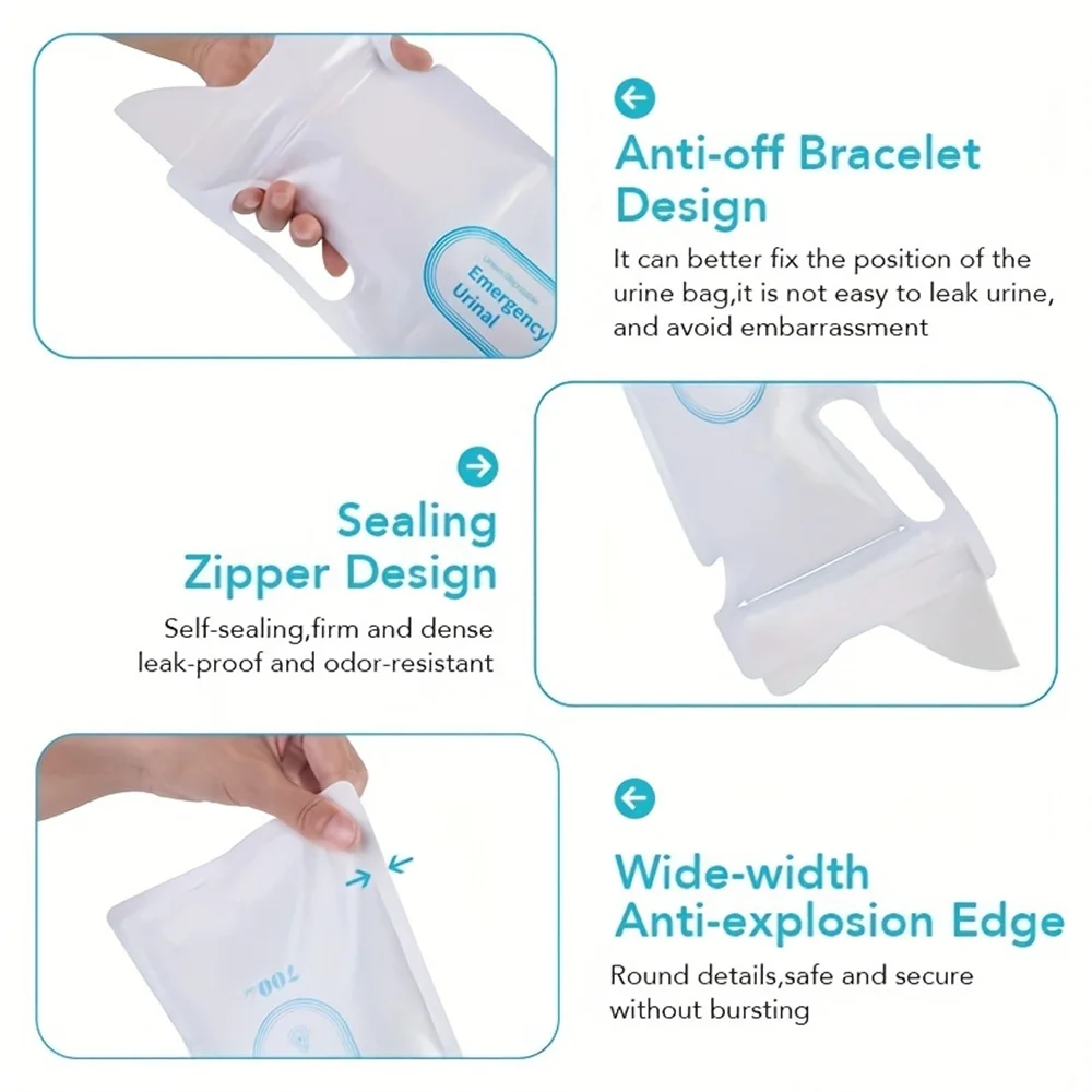 4PCS/ Set Emergency Urine Bag Portable Car Toilet Girl Child Disposable Urine Bag Urinal Car Urine Bag Emergency Supplies