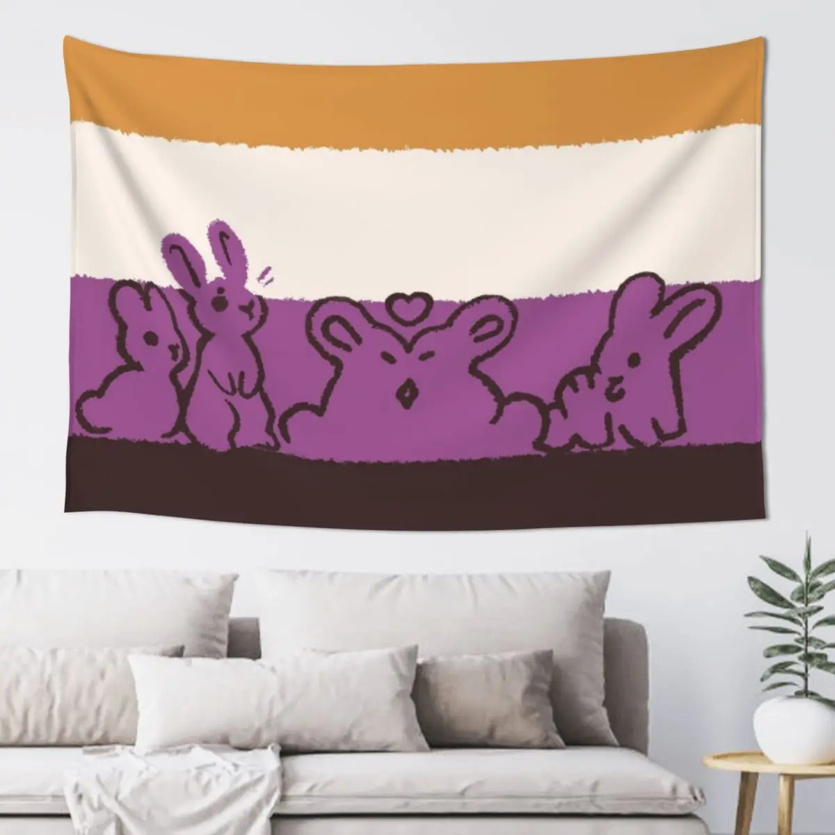 

NB Flag Bunnies Tapestry Decorations For Your Bedroom Room Decorations Aesthetics Cute Room Decor Tapestry