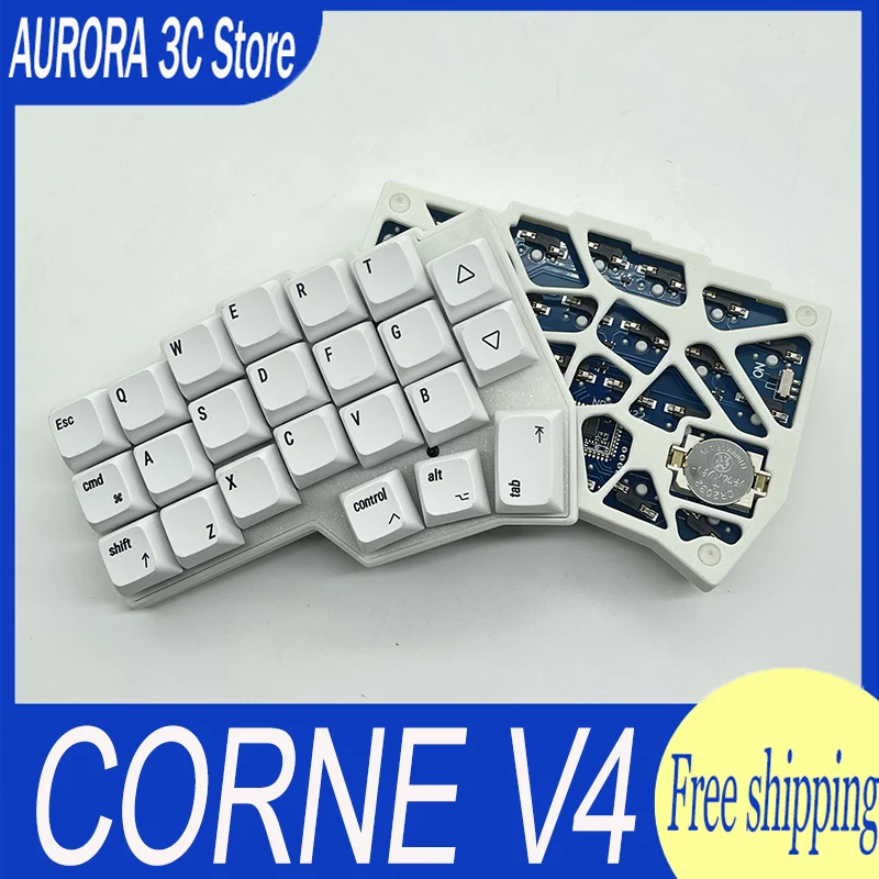 Corne V4 2.4g Split Keyboard Hot-Swap 46key Ergonomic Layout Wireless Keyboard Support Vial Software Key Mapping Customized Gift