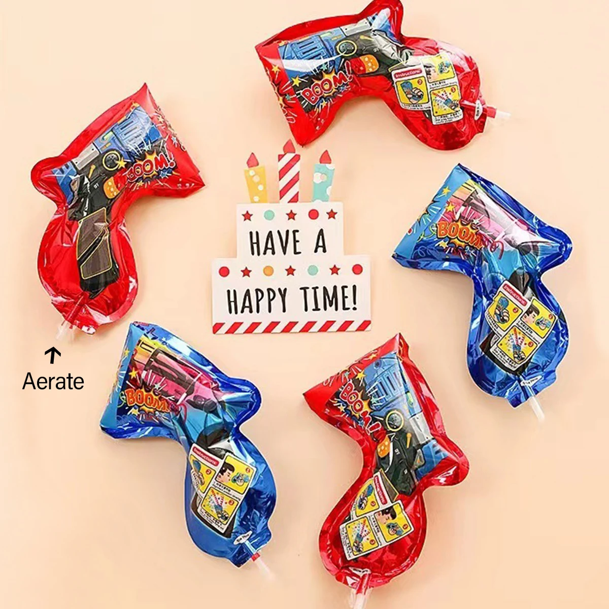 40/10Pcs Fireworks Inflatable Confetti Gun Manual Inflation Poppers Confetti Shooter Hand Confetti Cannon Color Inflatable Toy view 4