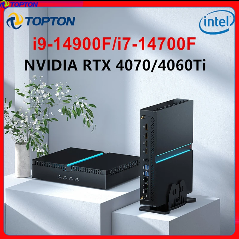 14th Gen Intel Core i9 14900F NVIDIA RTX 4070 12G Gaming Mini PC NVMe 2xDDR5 Windows 11 Mini PC Gamer Computer Desktop WiFi6