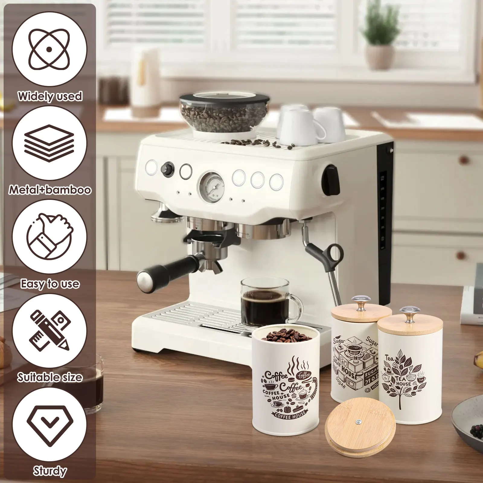 3 Stuks Thee Koffie Suikerbussen Met Deksel Metalen Voedselopslag Kan Veelzijdige Thee Koffie Suikercontainer Voor Keuken Opslag Leveranties