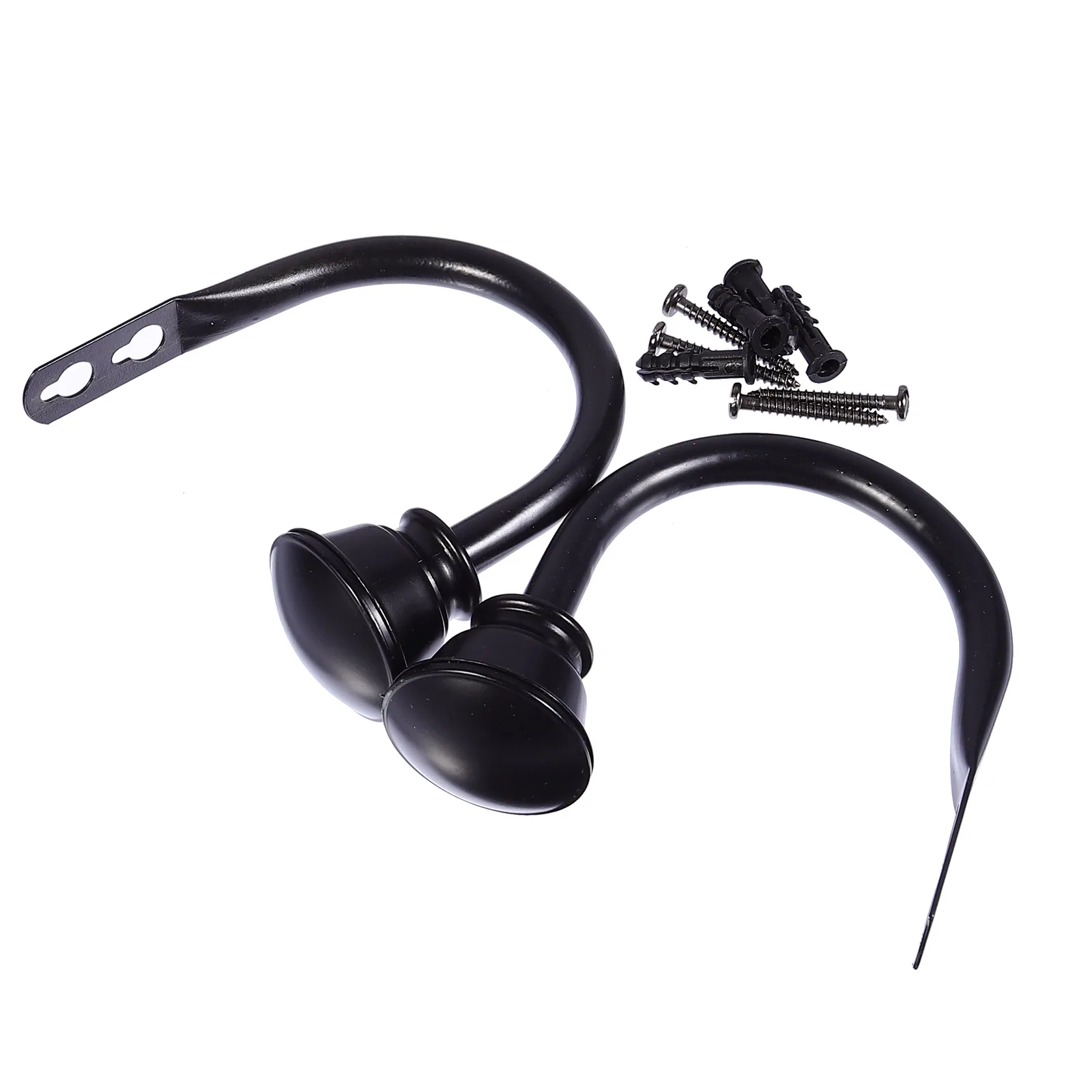 

2pcs Curtain Hooks U-Shape Iron Wall Mount For Coats Towels Keys Kitchen Bathroom Decorative Hanging Drapery Tieback