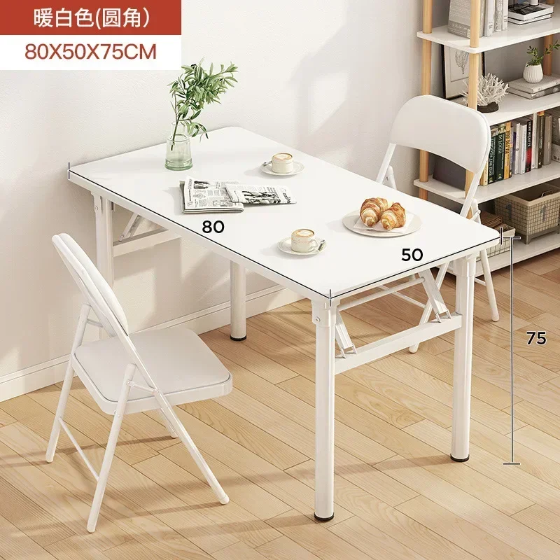 Mesa plegable portátil para el hogar, mesa de comedor Simple Rectangular para oficina