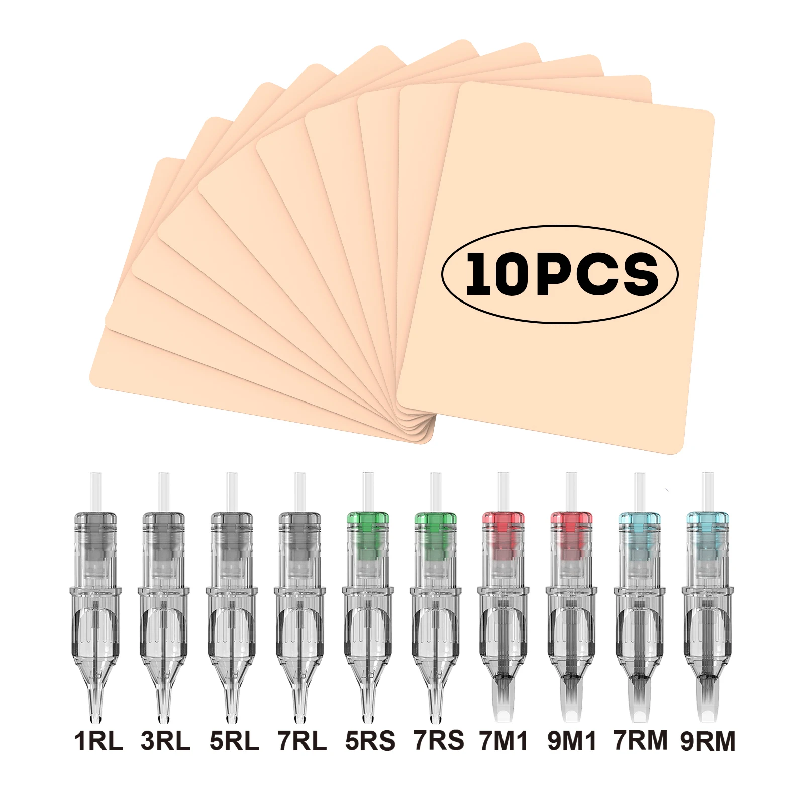 

DQFART Tattoo kit 10Pcs Silicone Blank Tattoo Practice Skin and 10Pcs Tattoo Needles For Beginners Experienced Tattoo Artists