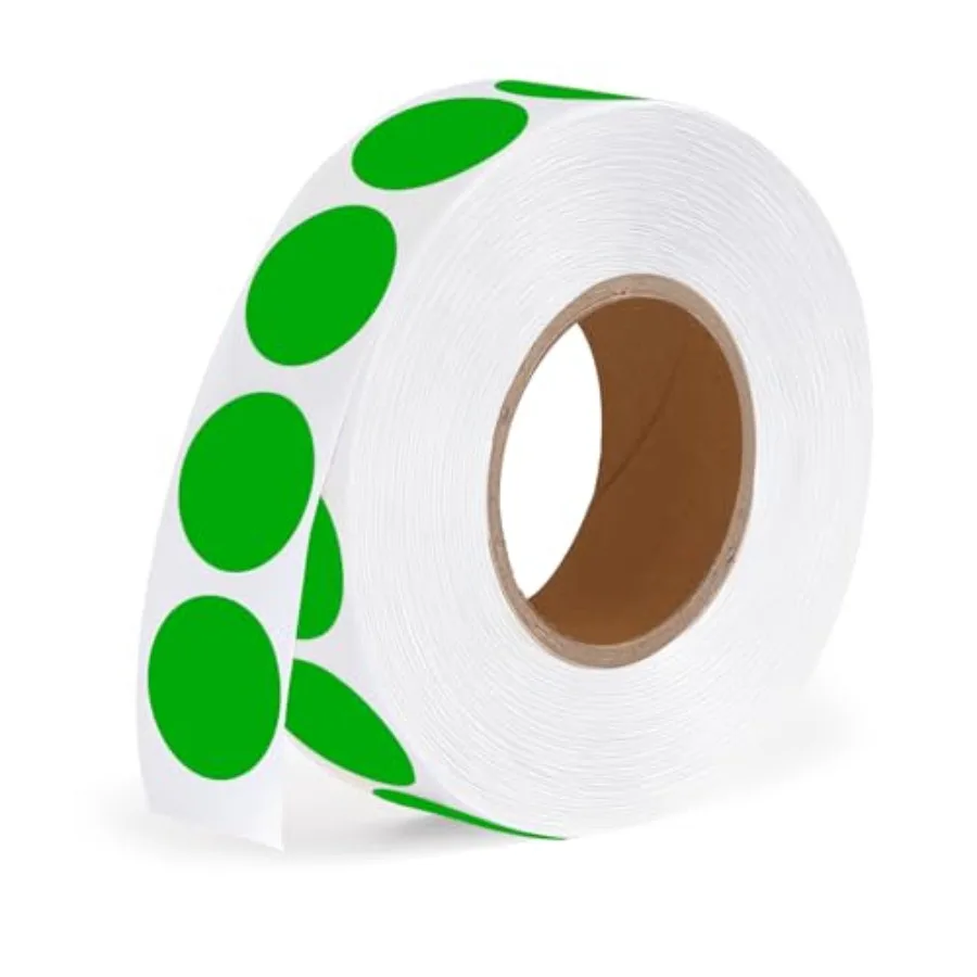 

1000 шт. круглых зеленых маркерных наклеек-точек 1/2 дюйма для дома, офиса, класса, двора, гаража, для маркировки и кодирования