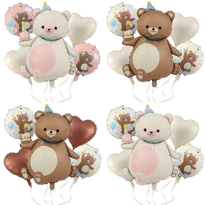 Matte Magic Cake Bär Ballon Magic Bear Fünfteiliges Set Ballon Geburtstag Party Dekoration Dekoration Dekoration Requisiten