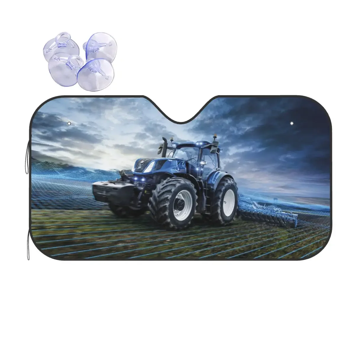 Cool Car Tractor Pattern Sunshade Windscreen Fashion Cover Front Block Window 70x130cm Sun Visor Car-styling