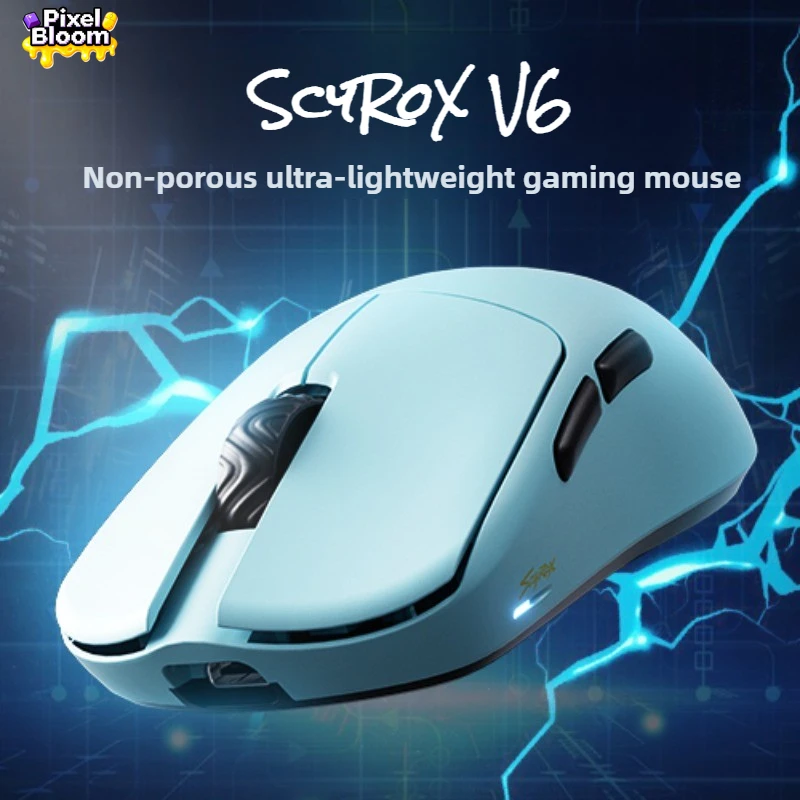 

ScyRoX V6 40g Ultra-Light Holeless Gaming Mouse | Native 30K DPI | 8K Polling | Omron Optical Switches - The Ultimate Gamer Gift