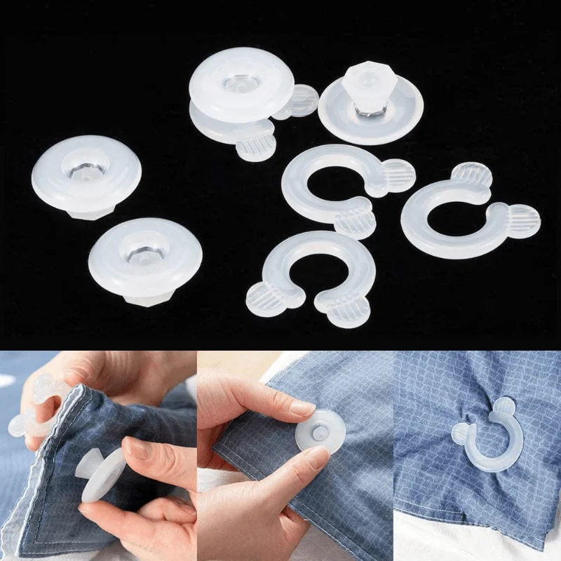 4pcs Duvet Comforter Clips, Comforter Grippers, Bed Duvet Donuts Holders, Fasteners Keep Corner In Place Anti-skid Retainer