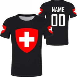 Custom Any Name Number SWITZERLAND 3D T-shirt CHE SWISS Nation Flag Soccer T-shirts Clothes For Men Women Gifts  t shirt