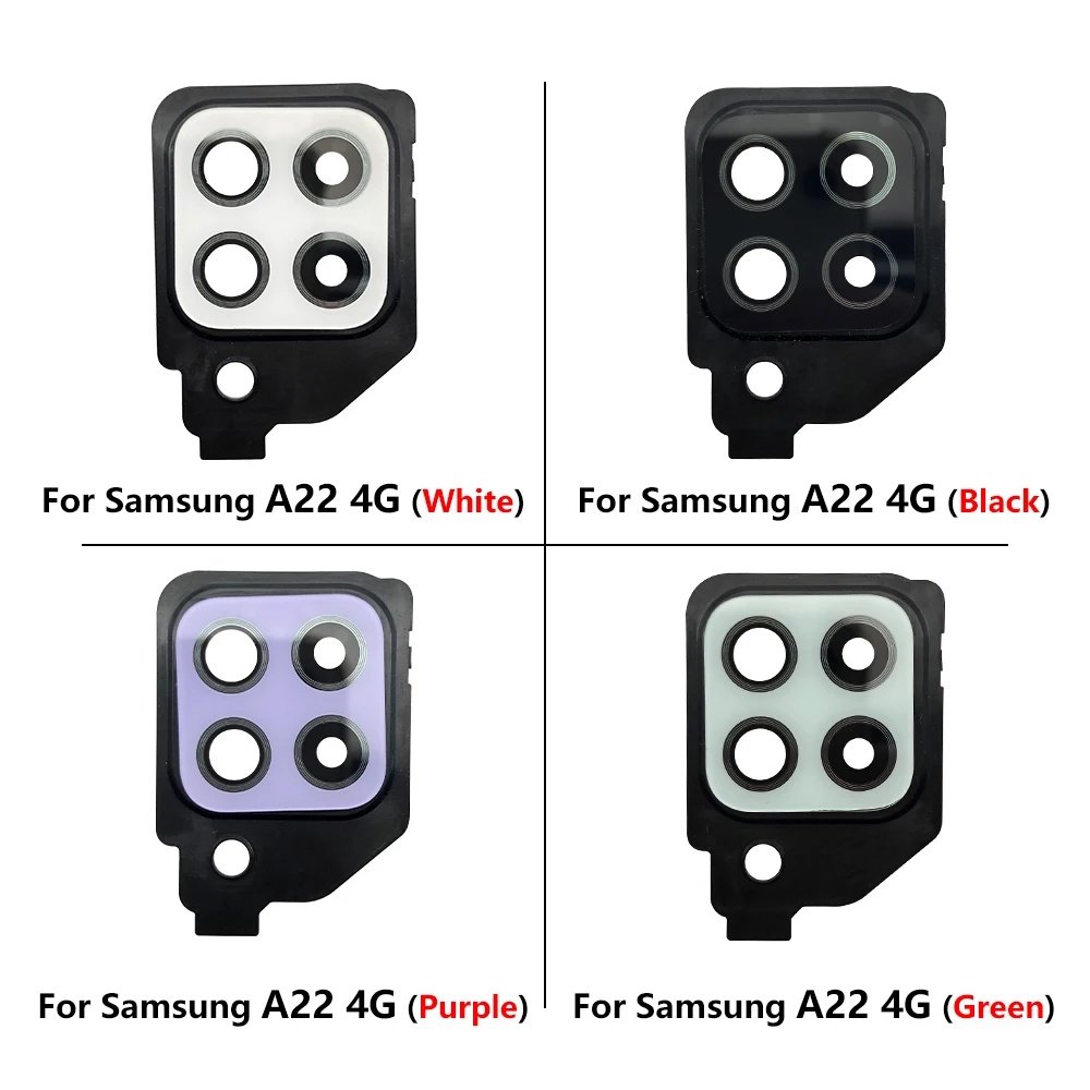 New For Samsung A22 4G 5G A225F A226B Housing Back Rear Camera Glass Lens With Cover Frame Holder