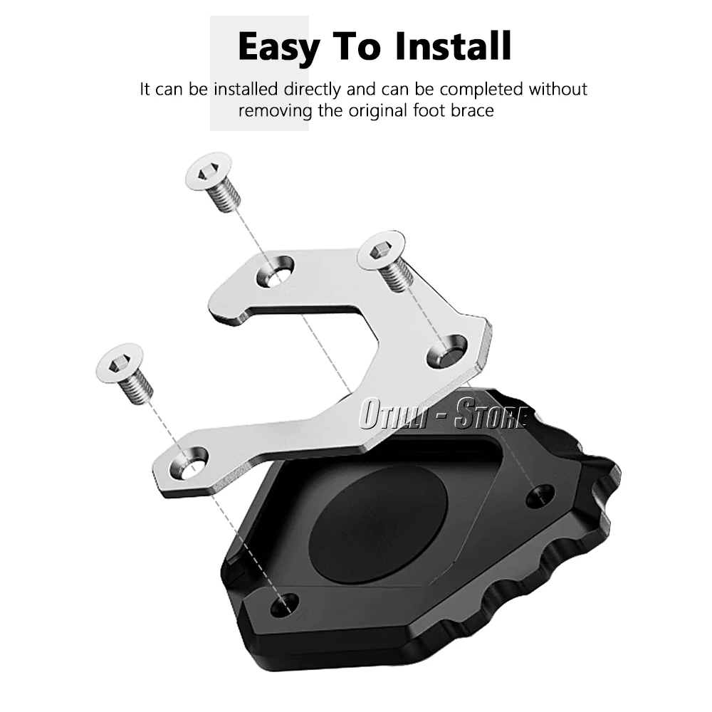 ل CFMOTO 800MT 800 MT 2021 2022 2023 2024 دراجة نارية CNC مسنده القدم الجانب حامل تمديد وسادة دعم لوحة CF 800 MT #4