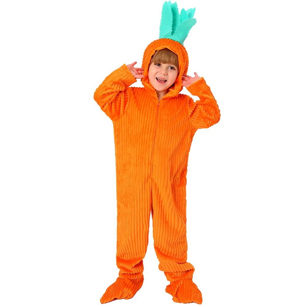 

Kids Carrot Costume Unisex Food Vegetable Costume Halloween Themed Parties Children's Fancy Dress Cosplay Orange Carrot Toddler