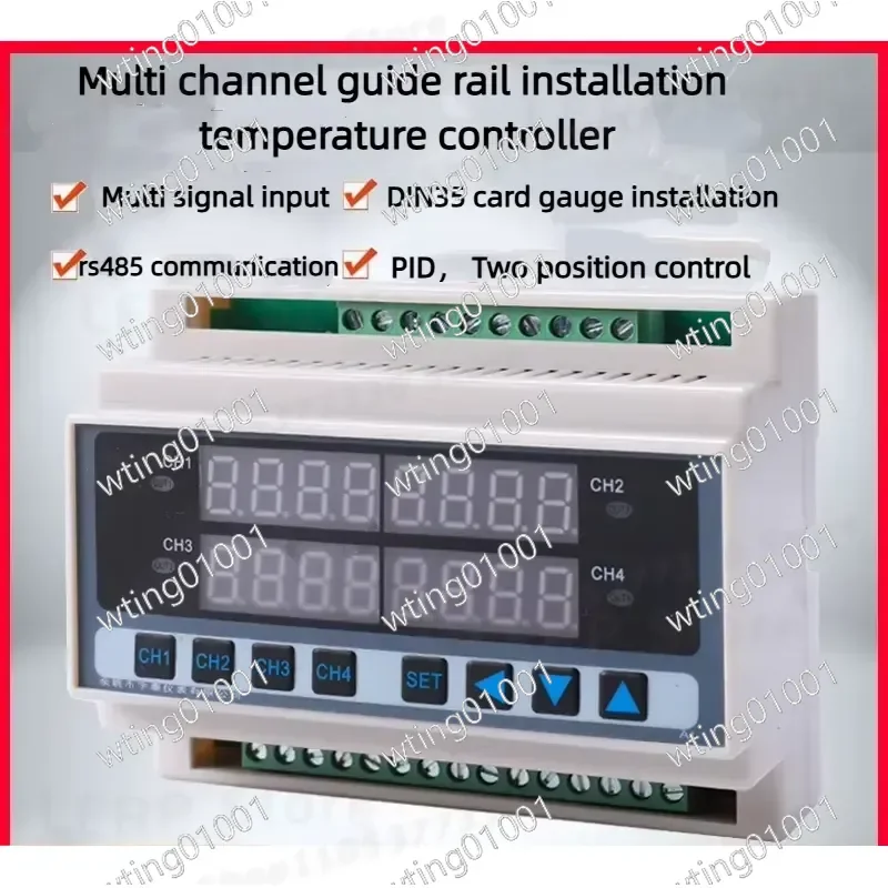 for RS485 4 Channel DIN Rail Digital Thermometer with Modbus Protocol Industrial Grade Multi Zone Heat Regulator Monitor